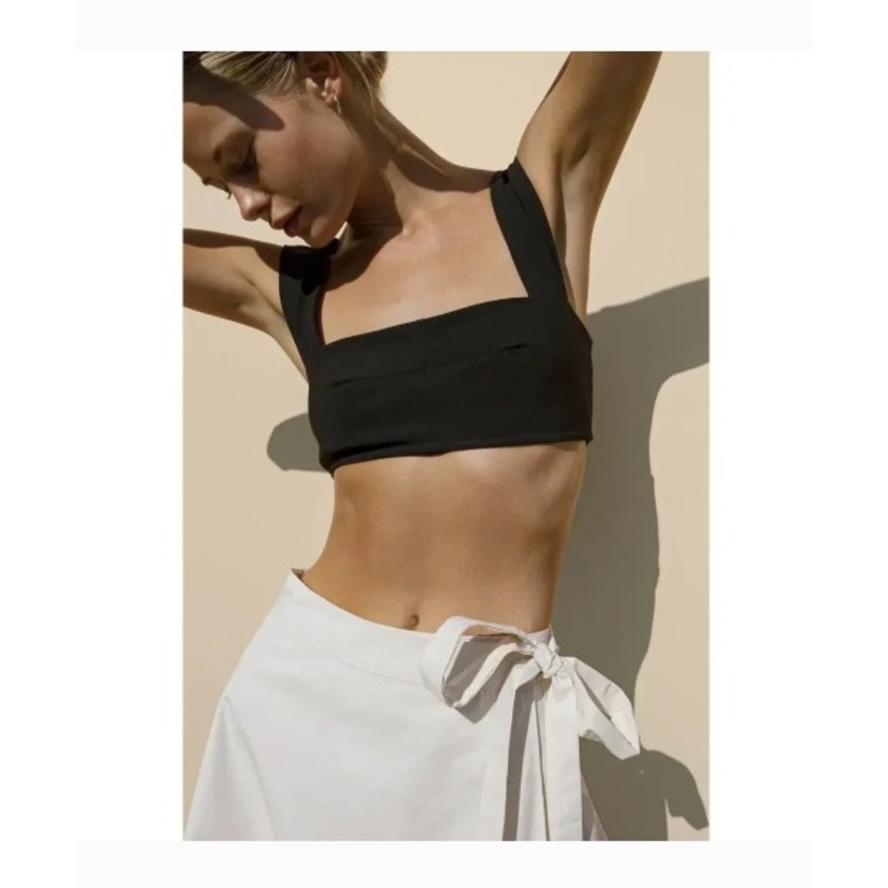 Ciao Lucia Bea Crop Top Womens Small Black Minimalist Chic Luxury Romantic EUC